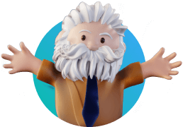 illustration of an old man with arms wide open